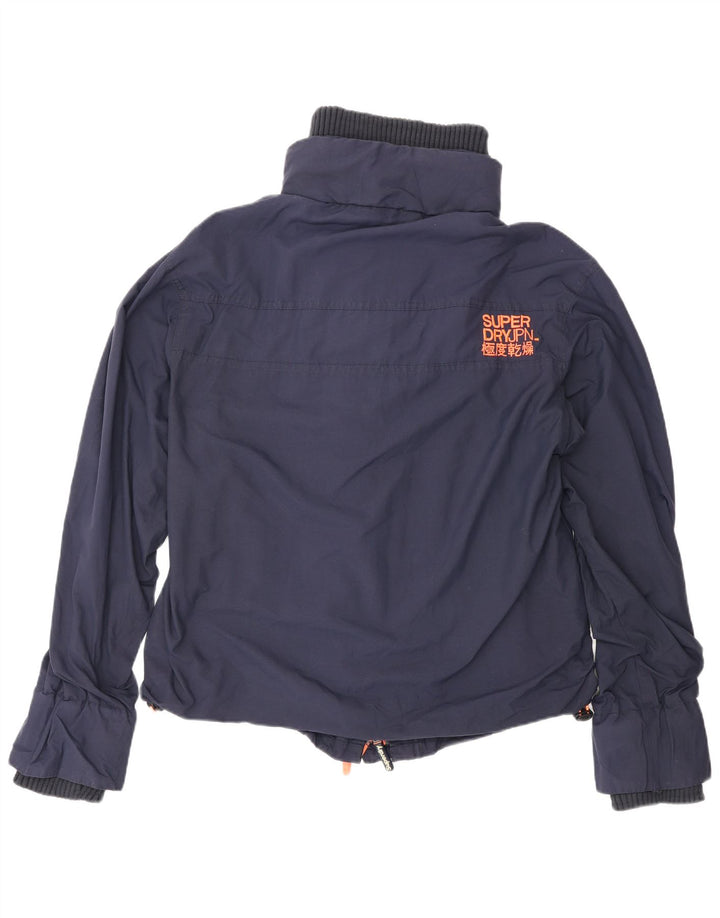 Superdry Womens The Windcheater regnjakke UK 18 XL marineblå nylon