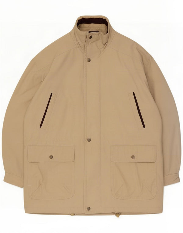 Vintage Herre Windbreaker Coat IT 58 4XL Beige Polyester