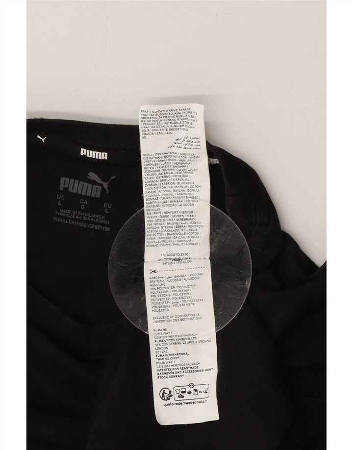 Puma Herre Regular T-Shirt Top Large Black Cotton