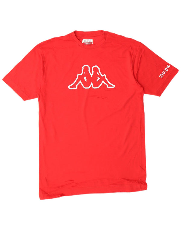 KAPPA drenge grafisk t-shirt top 15-16 år XL rød bomuld