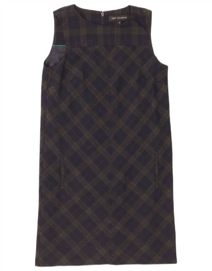 Næste Dame ærmeløs Regular Shift Dress UK 10 Small Green Plaid