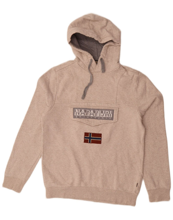 Napapijri Herre grafisk hættetrøje XS Beige Flecked Bomuld