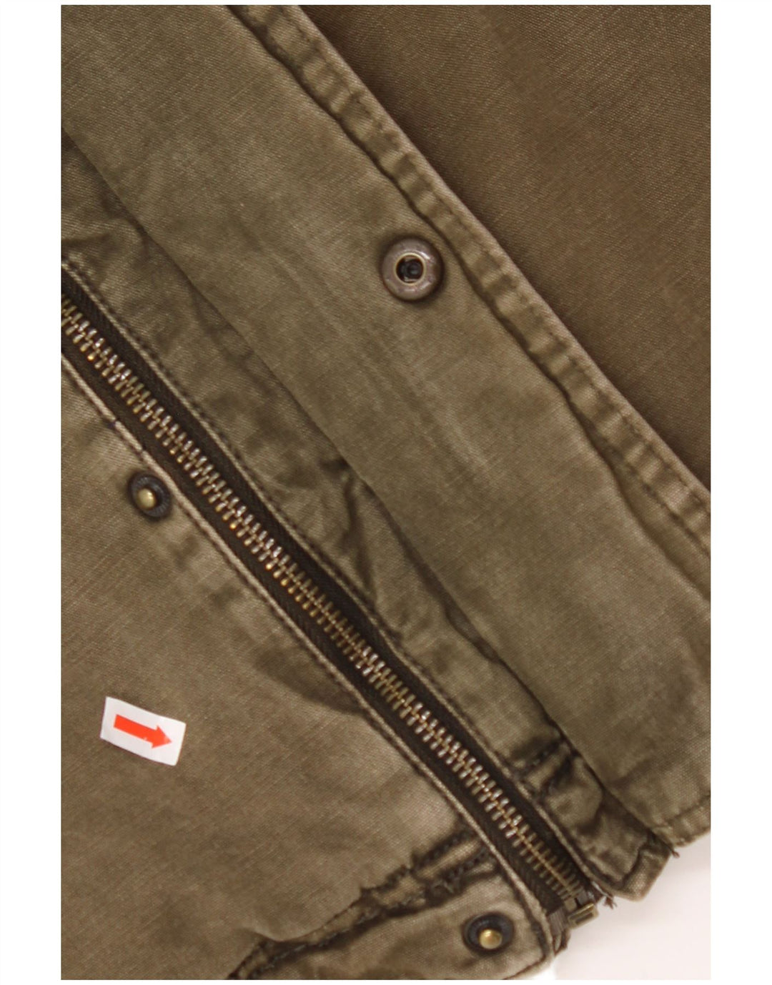 LEVI'S Herre Militær denim Sherpa-jakke med hætte UK 42 XL Khaki Bomuld