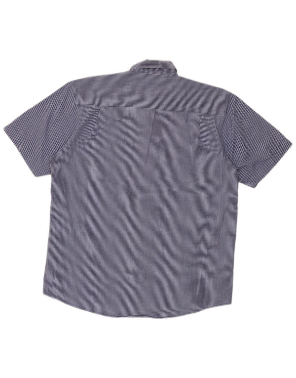 Pierre Cardin Herre kortærmet Regular Fit skjorte XL Blue Gingham Cotton
