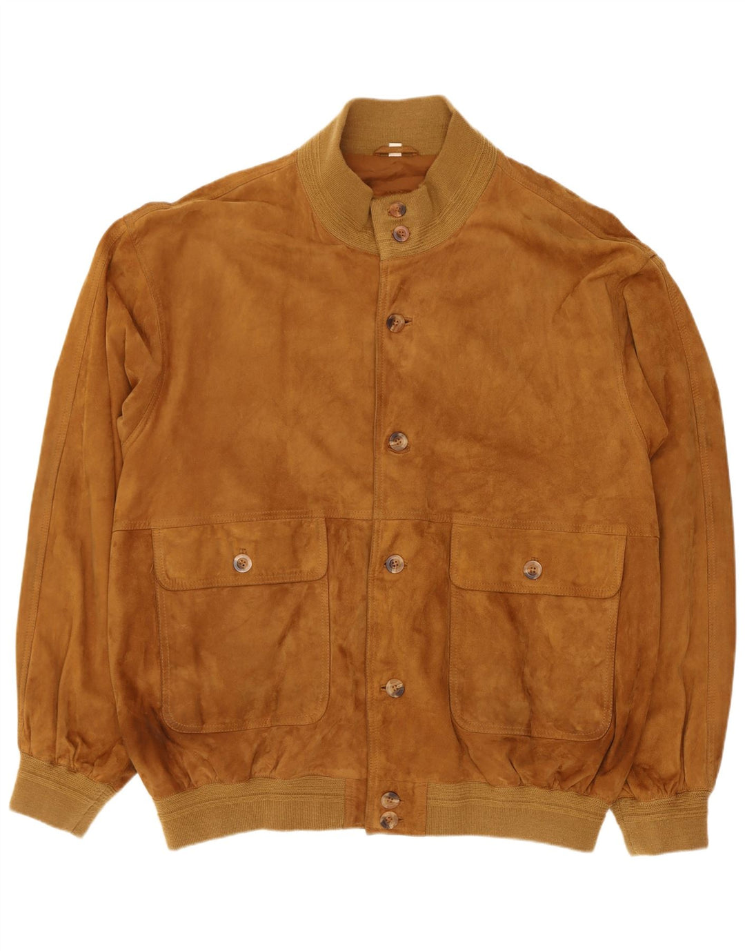Vintage herre ruskind bomberjakke IT 58 4XL brun læder retro