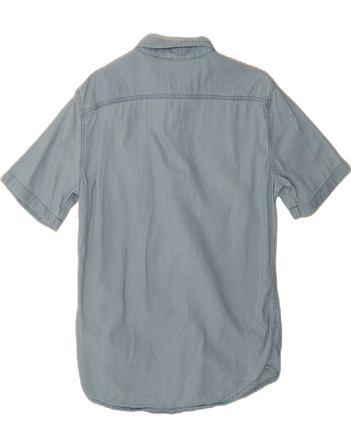 LEVI'S Mens Short Sleeve Denim Shirt Small Blue Cotton Vintage Levi's and Second-Hand Levi's from Messina Hembry 