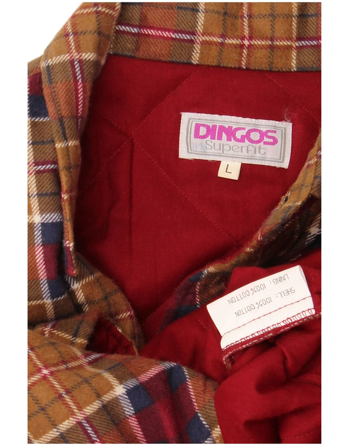 Vintage herre skovhugger flannel skjorte stor brun ternet bomuld