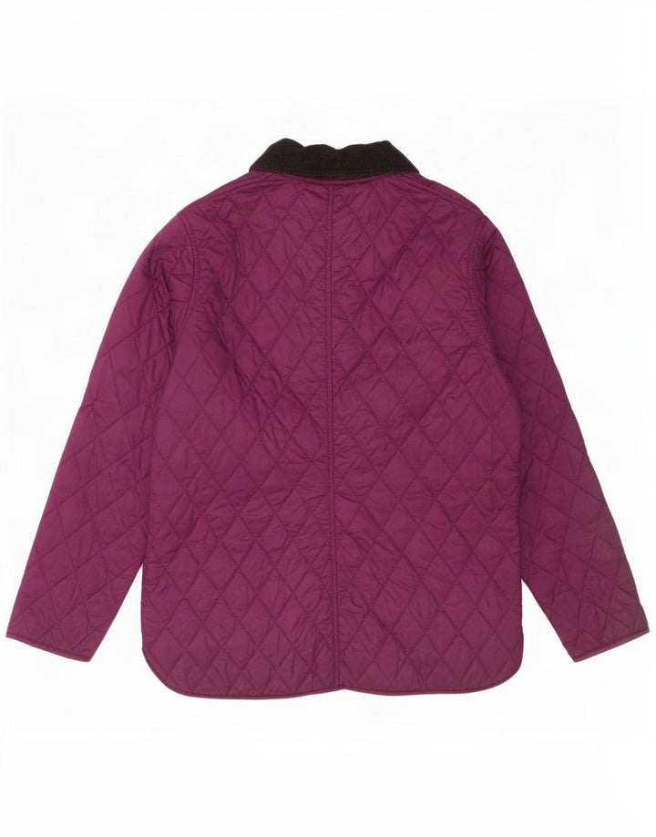 Barbour Quiltet jakke til kvinder UK 12 Medium Lilla Colourblock Polyamid