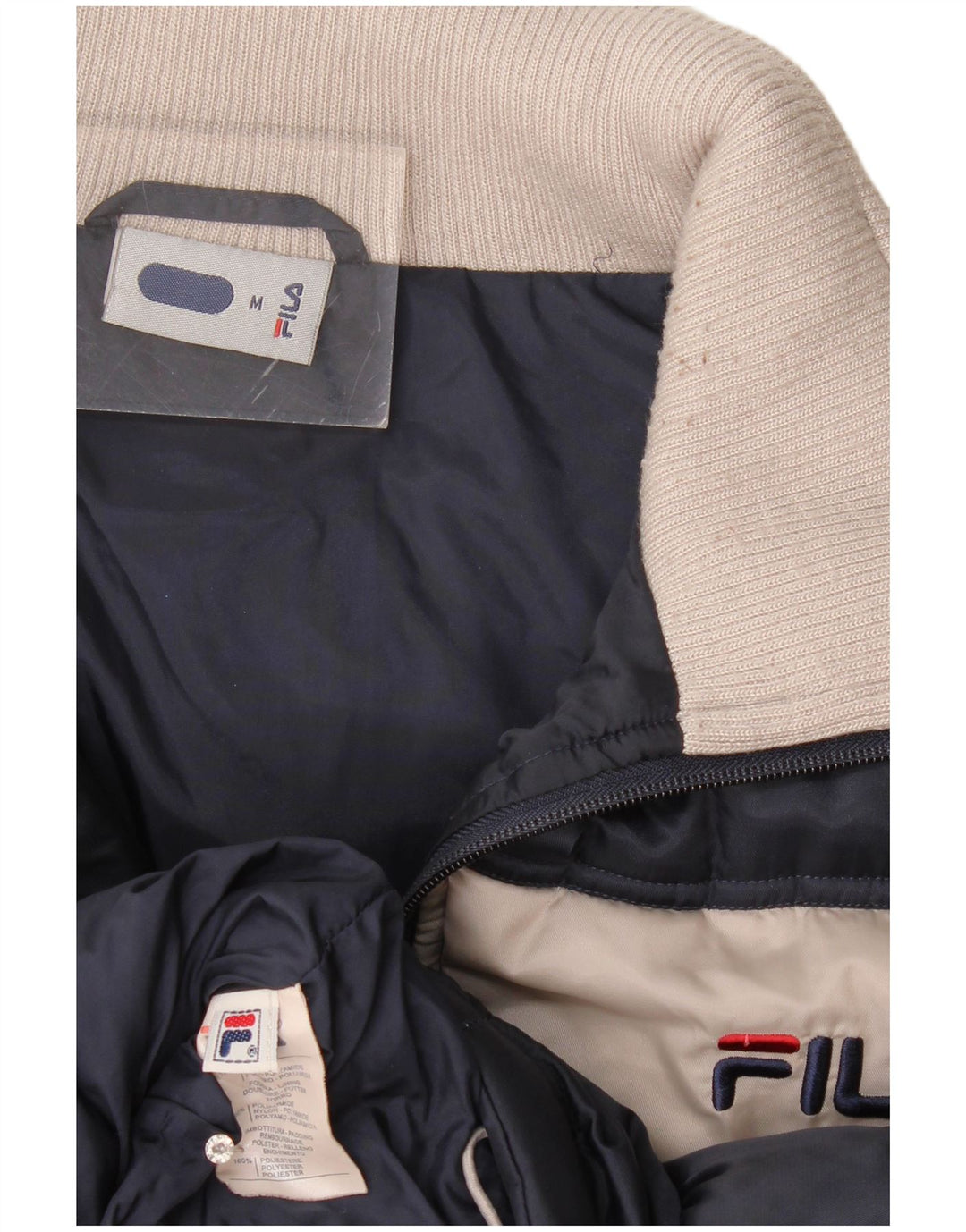 Fila Herre Polstret Gilet UK 38 Medium Navy Blue Colourblock Polyamid