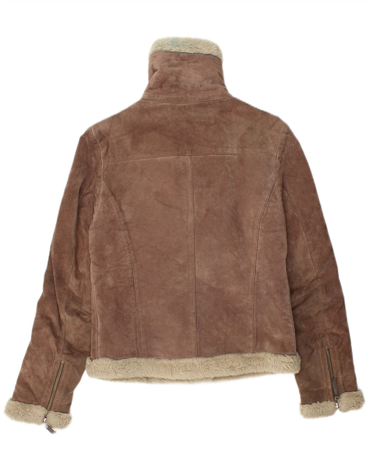 Oakwood Dame Sherpa Ruskindsjakke UK 12 Medium Brun Læder