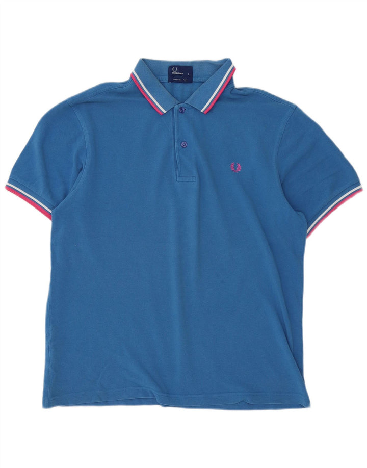 Fred Perry Herre poloskjorte stor blå bomuld