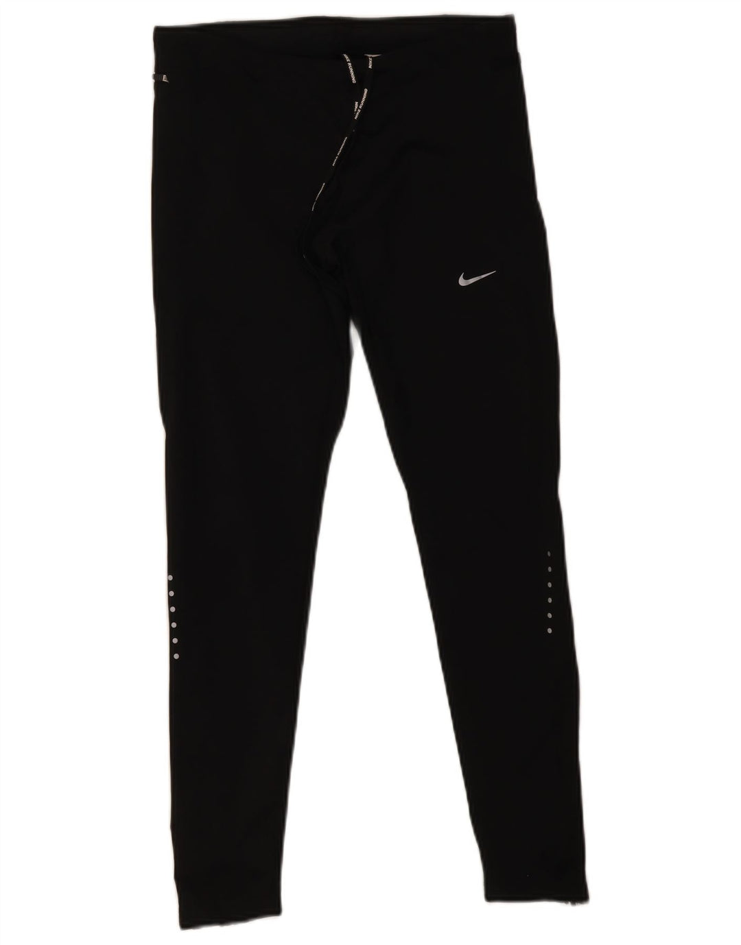 Nike Dame Dri Fit Leggings UK 12 Medium Sort Polyester