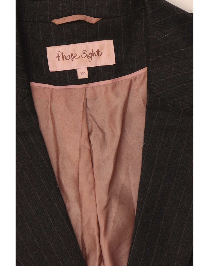 Phase Eight Herre 1 Knap Blazer Jacket UK 12 Medium Grey Pinstripe