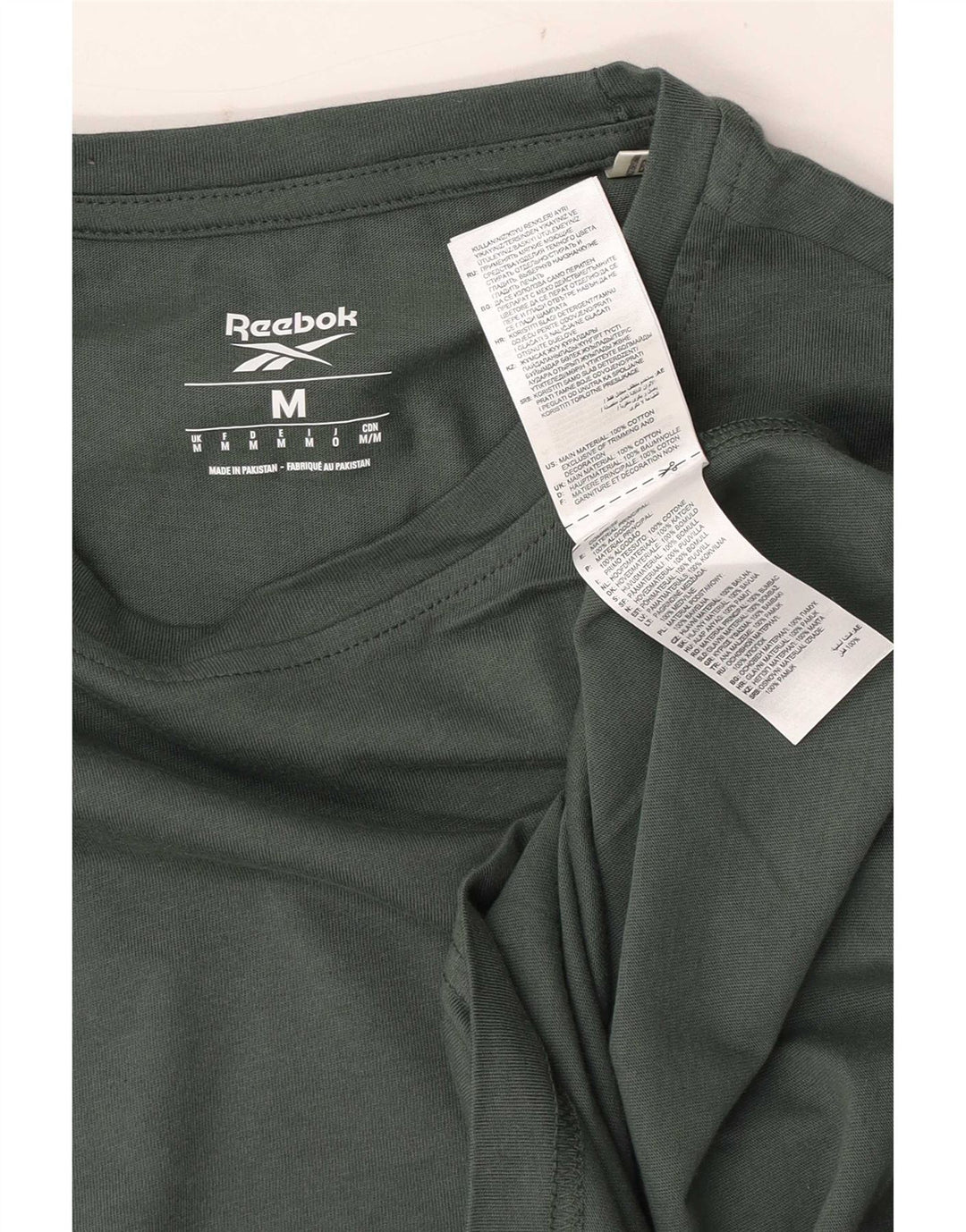 Reebok Herre grafisk T-shirt Top mellemgrøn bomuld
