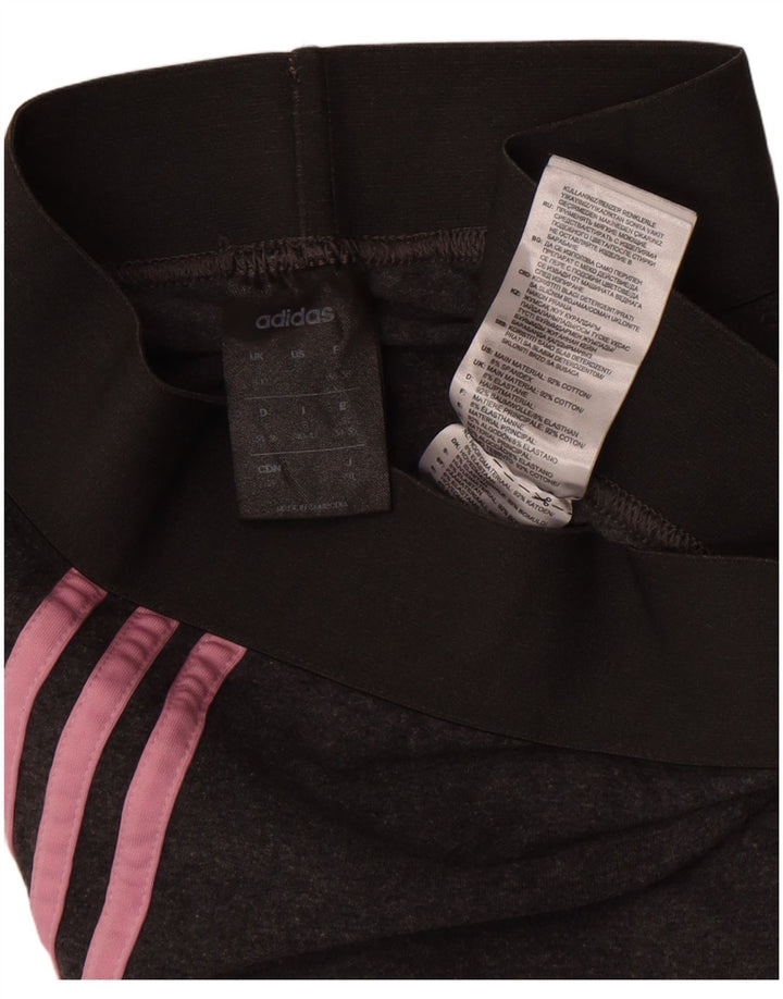 Adidas Womens Crop Leggings UK 8/10 Small Grey Bomuld