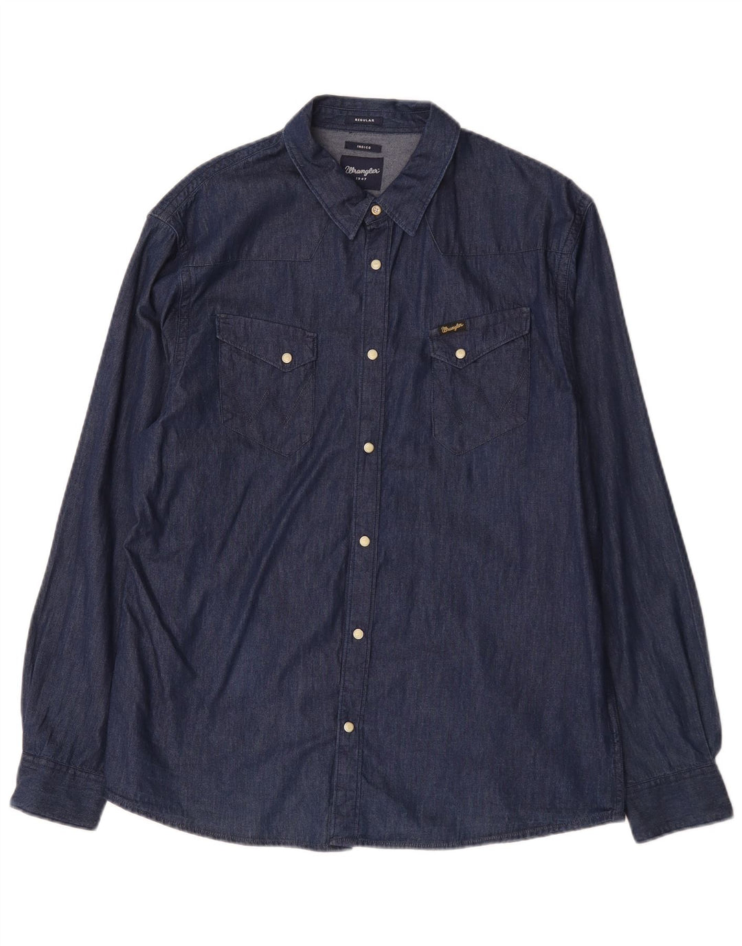 Wrangler Herre Regular Fit denimskjorte XL marineblå bomuld