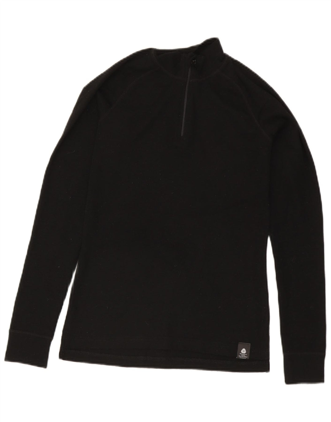 Mountain Warehouse Dame Zip Neck Jumper Sweater UK 10 Small Black Wool