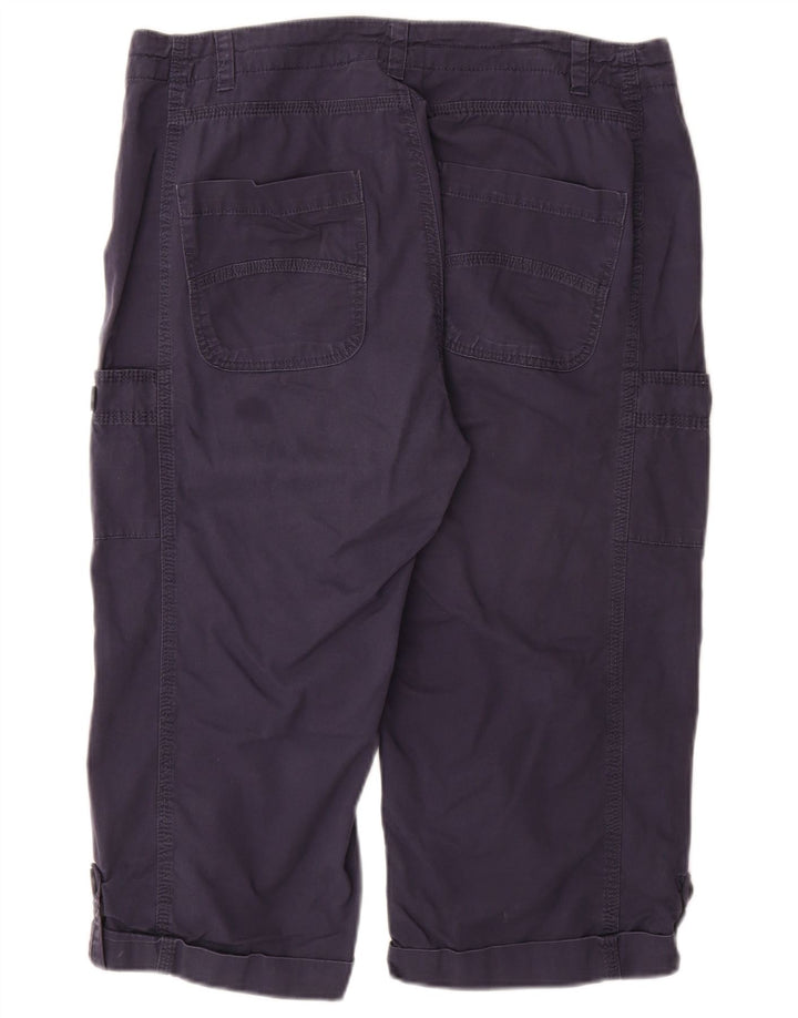 WEIRD FISH Dame Capri Bukser UK 14 Large W34 Navy Blue Bomuld