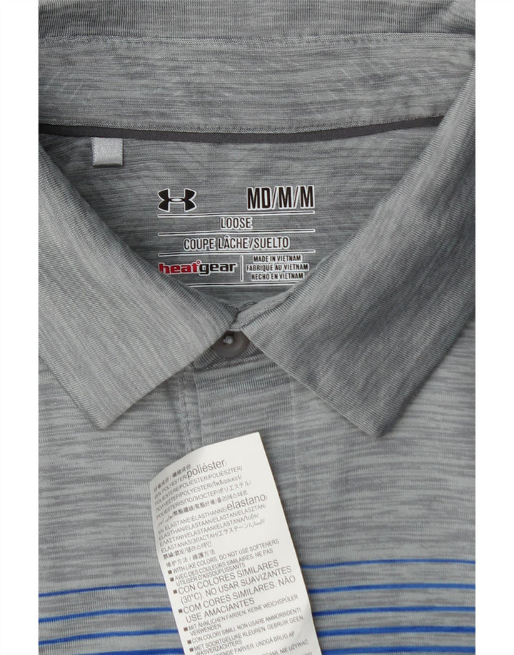 UNDER ARMOUR Herre Heat Gear Polo Shirt Medium Grey Colourblock Polyester