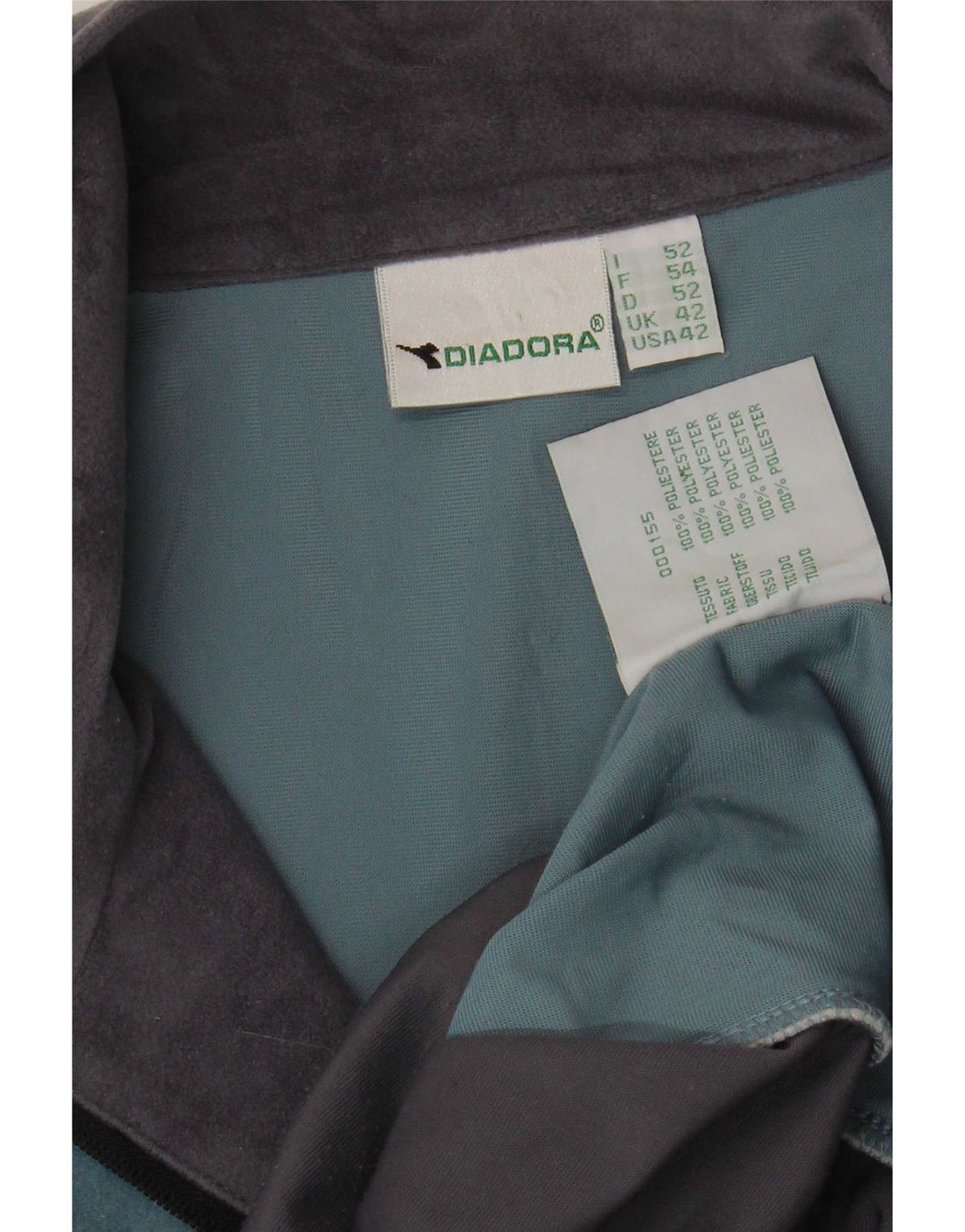 Diadora Herre Fleecejakke UK 42 XL Blå Colourblock Polyester