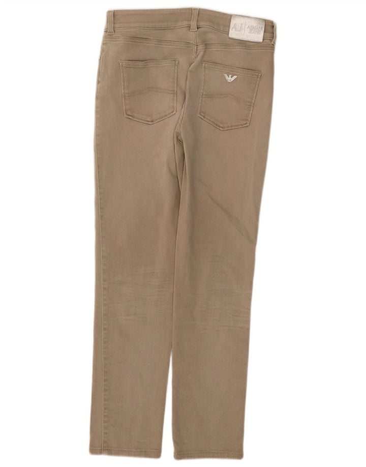 Armani Dame Slim Jeans W30 L28 Beige Bomuld