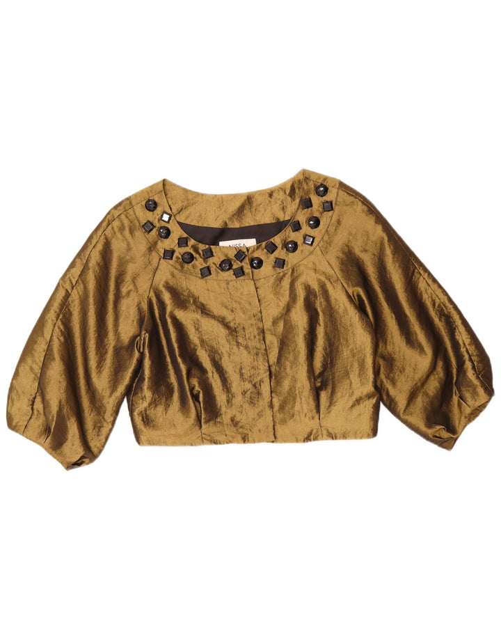 Nissa Dame 3/4 ærmet Bolero Top EU 40 Medium Khaki Polyester