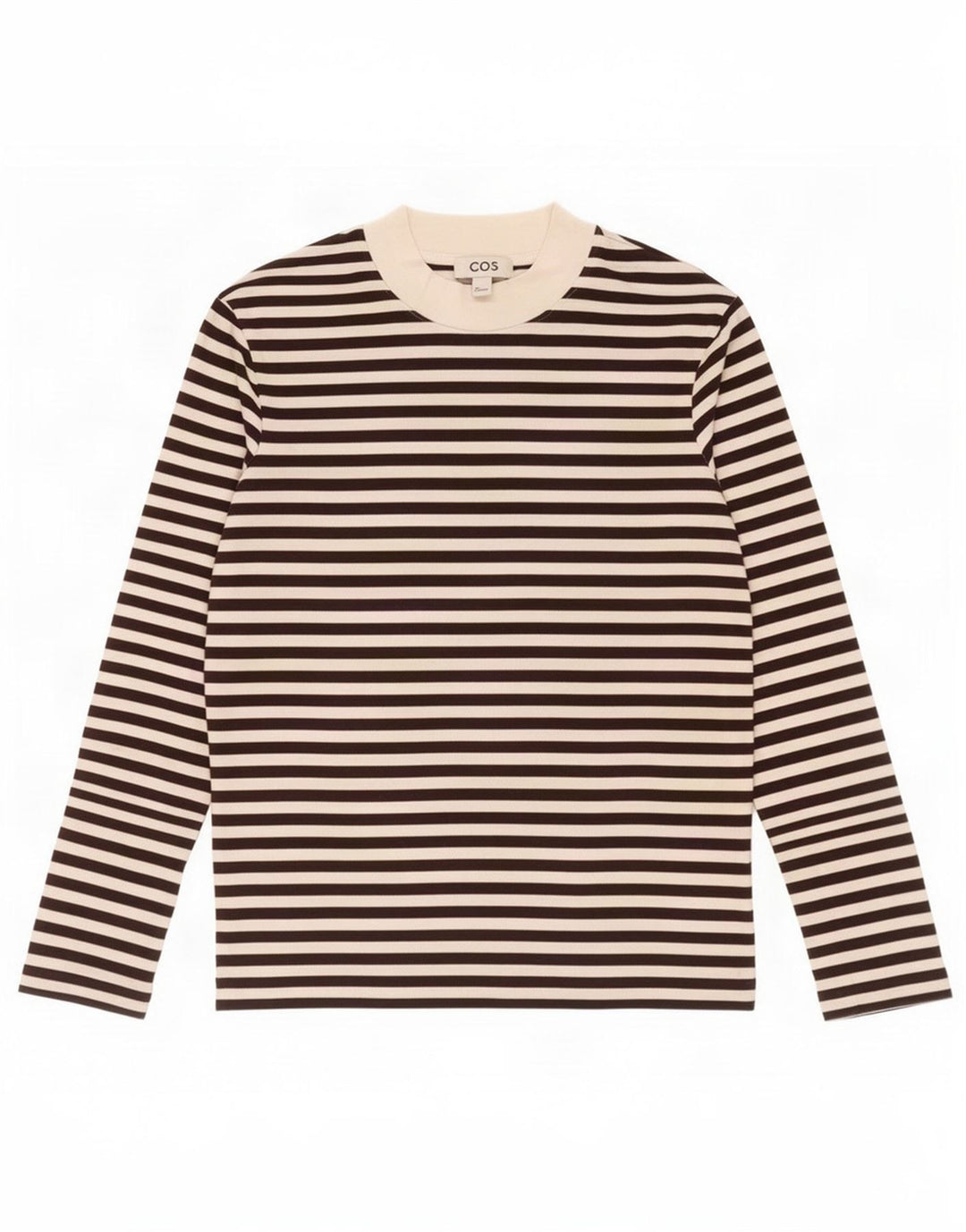Cos Dame Oversized Top Langærmet UK 10 Lille Sort Stribet Bomuld
