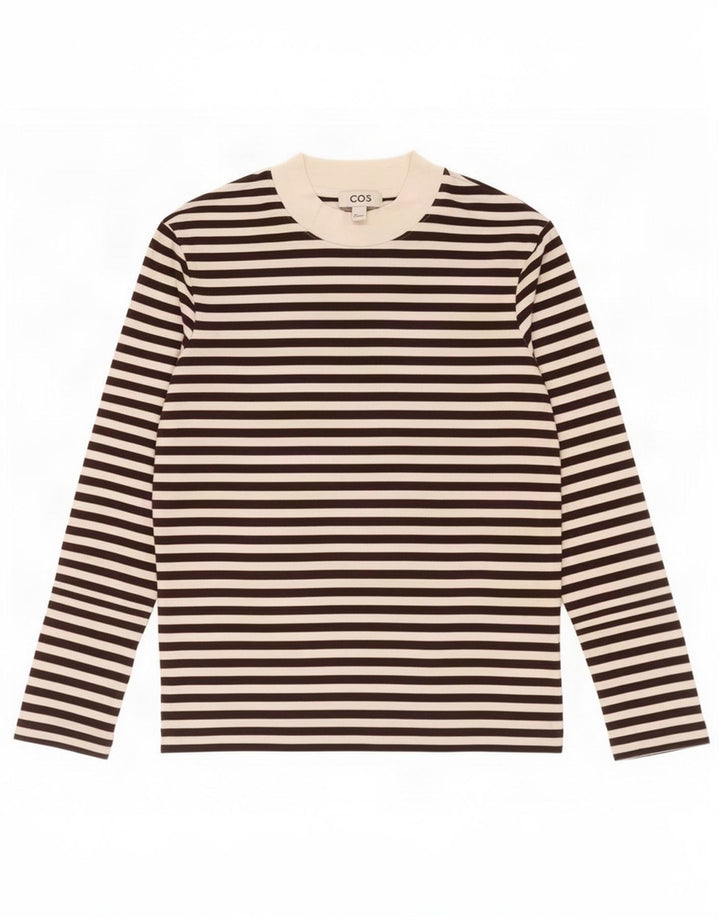 Cos Dame Oversized Top Langærmet UK 10 Lille Sort Stribet Bomuld