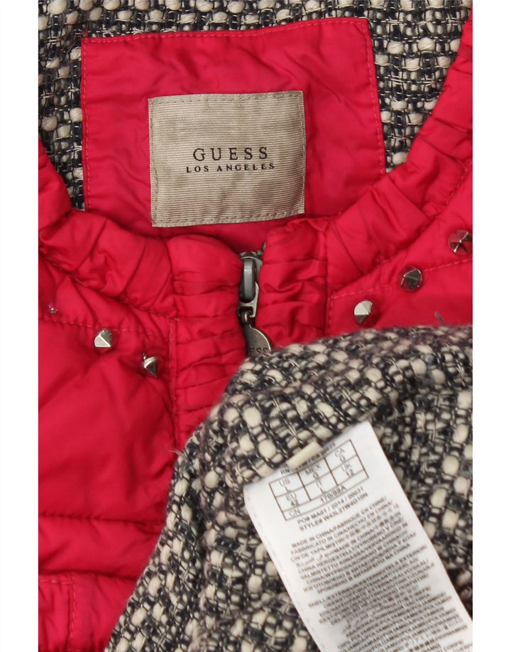GUESS polstret jakke til kvinder UK 12 Medium Pink Polyamid