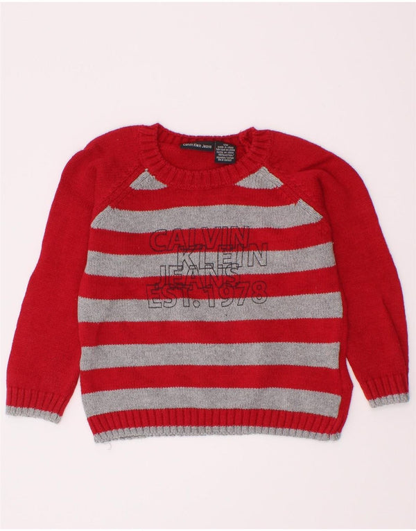 Calvin Klein Jeans Baby Drenge Jumper Sweater med rund hals 9-12 måneder rød
