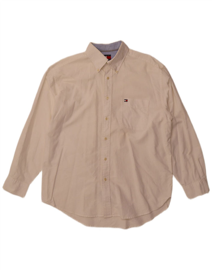 Tommy Hilfiger Herreskjorte Stor Off White Bomuld