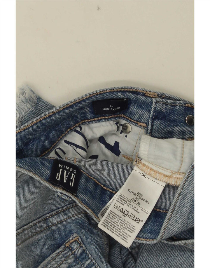 Gap Kvinders Distressed Skinny Jeans W26 L26 Blå Bomuld