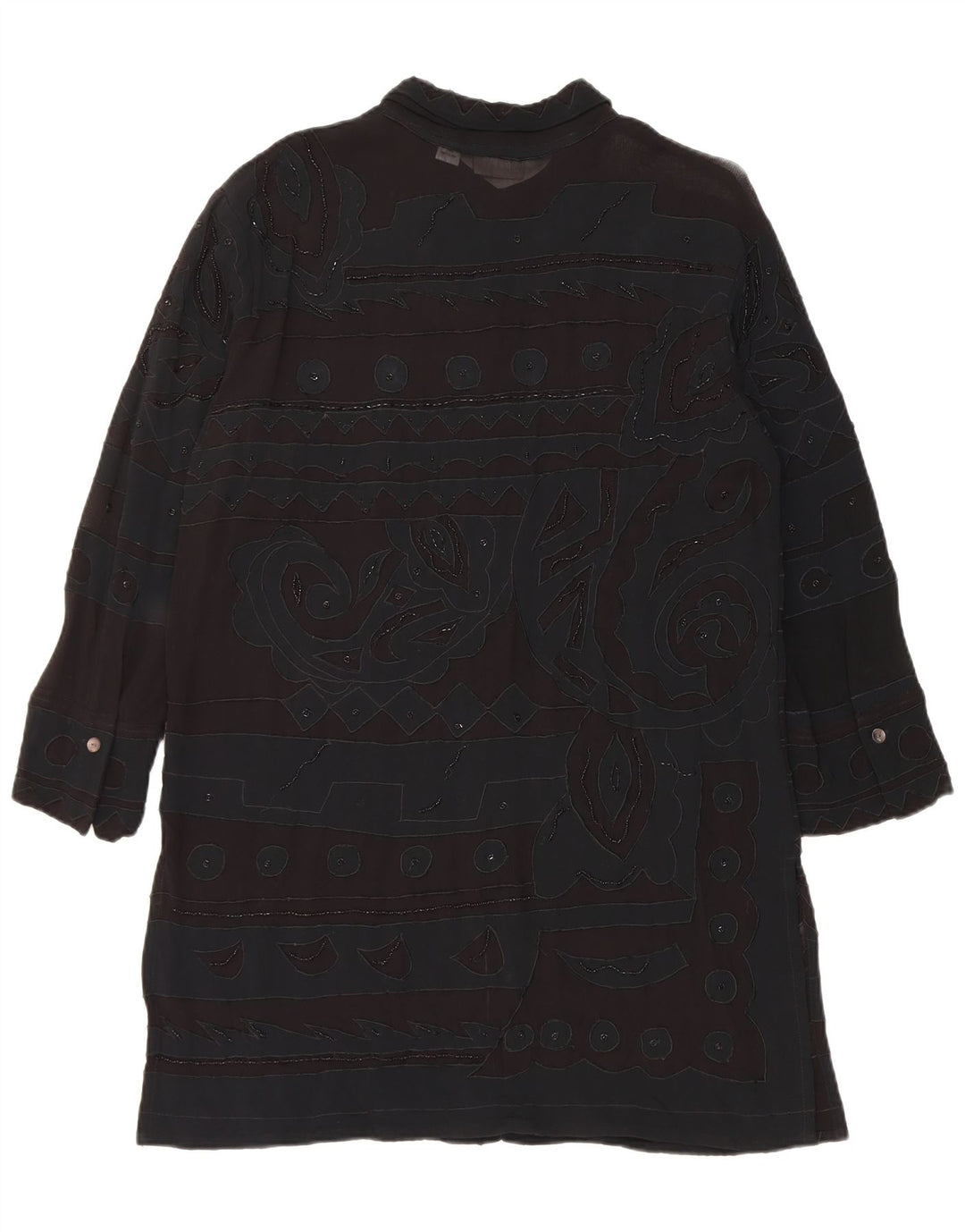 Chico's skjortekjole til kvinder UK 14 Medium Black Geometric Rayon