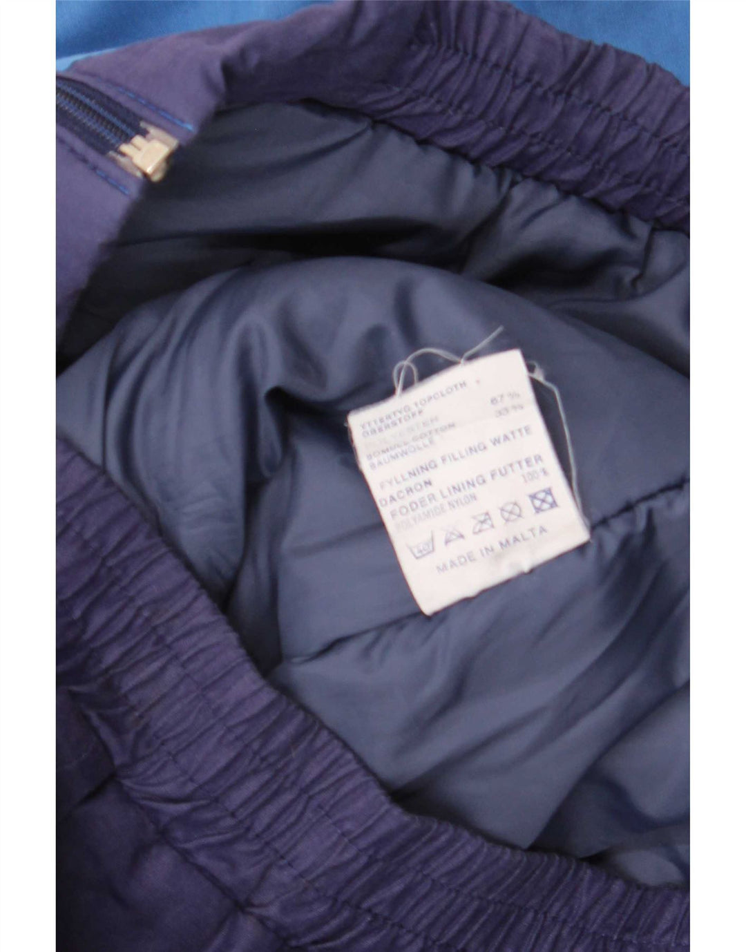 Vintage Bomber Jacket UK 40 Large Navy Blue Colourblock Polyester