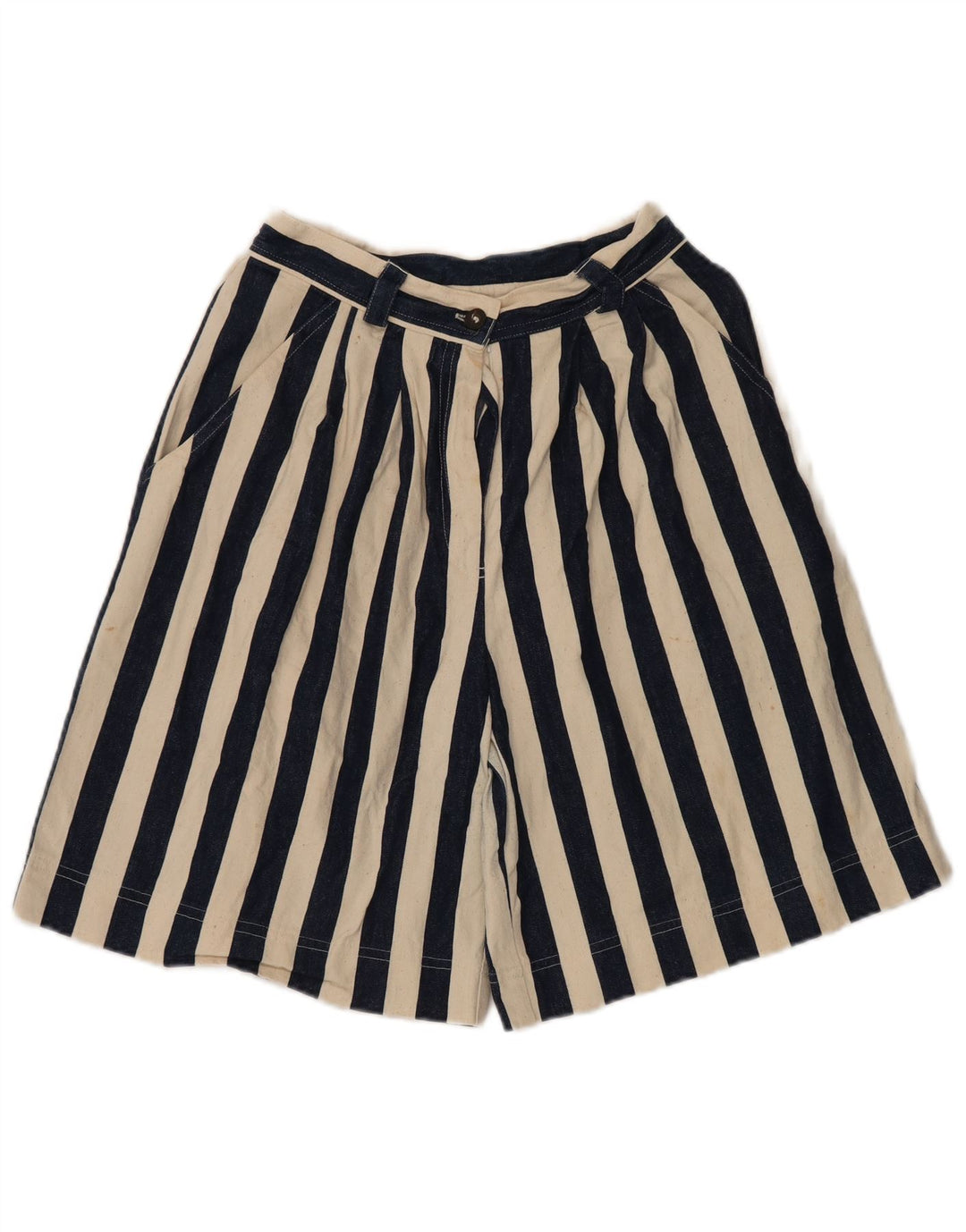 Karen Kane Kvinder High Rise Bermuda Shorts W28 Mellem marineblå stribet