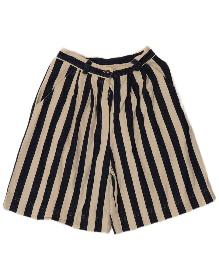 Karen Kane Kvinder High Rise Bermuda Shorts W28 Mellem marineblå stribet