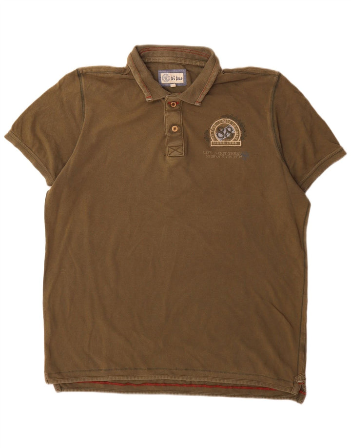 Fat Face Herre Polo Shirt XL Khaki Bomuld
