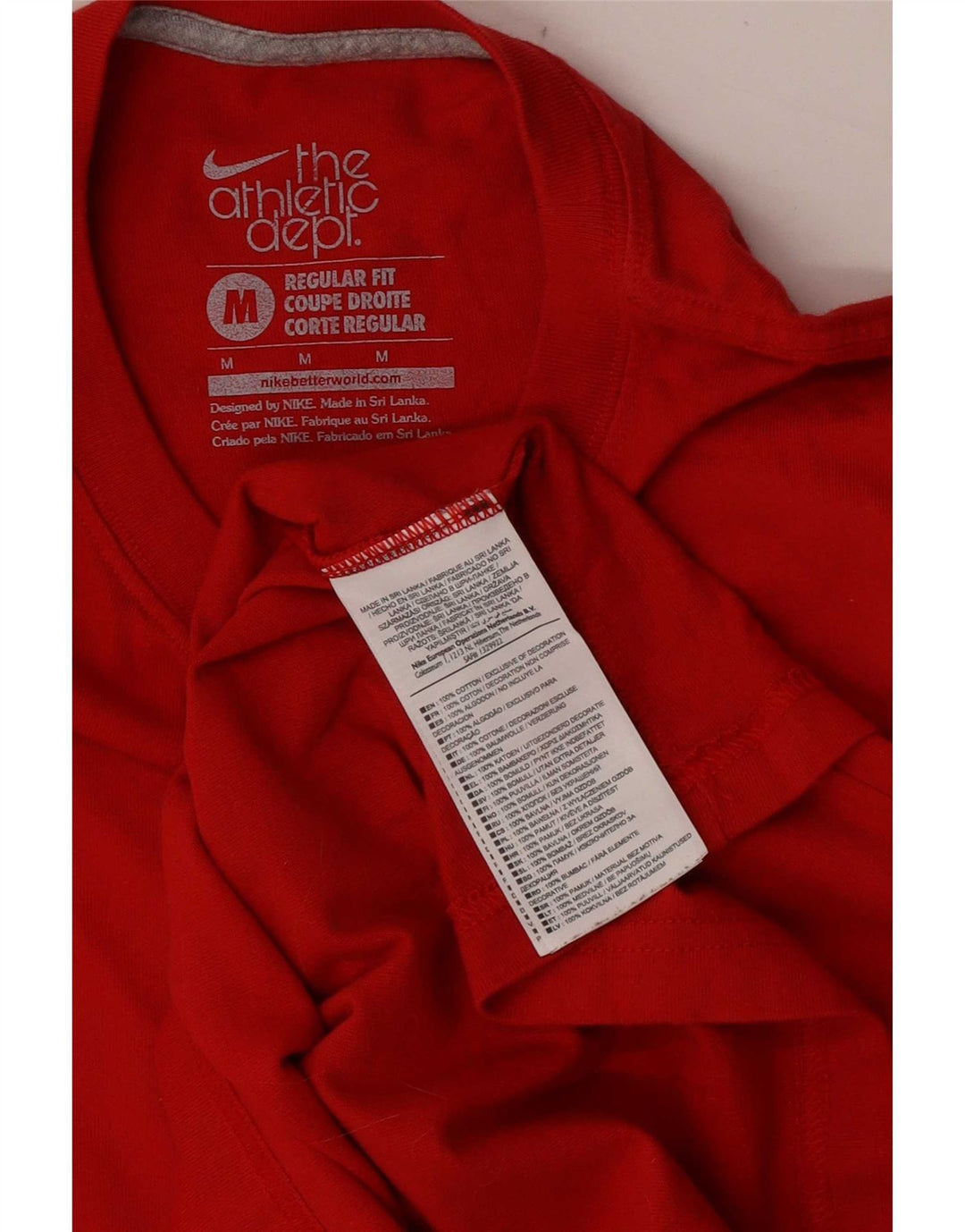 Nike Herre Regular Fit Vest Top Medium Rød Bomuld