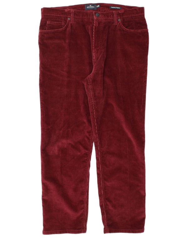 MARKS & SPENCER Herre Blue Harbor Corduroy Bukser W36 L29 Burgundy