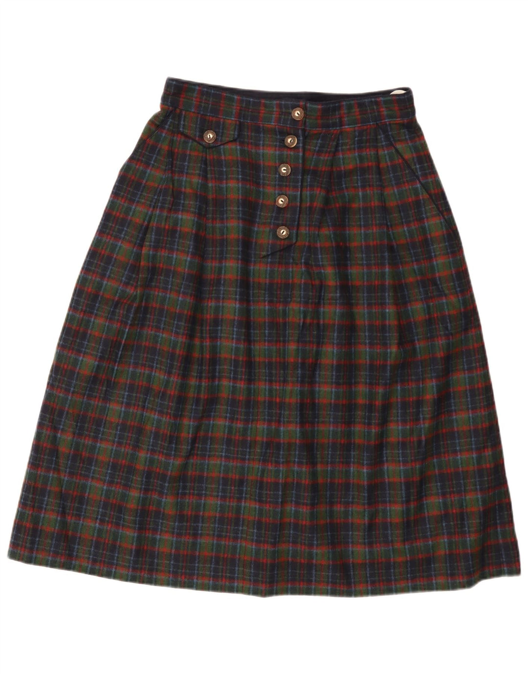 Bavaria Dame Loden A-Line nederdel EU 40 Medium W28 Flerfarvet Plaid