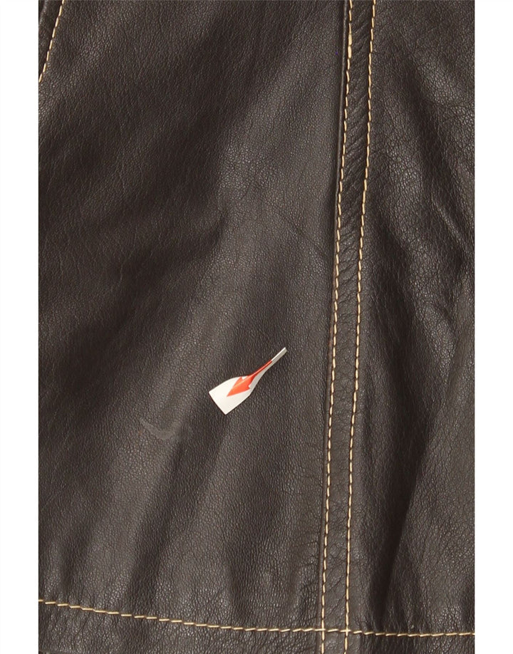 Phard Womens Læder Gilet UK 12 Medium Brown Læder