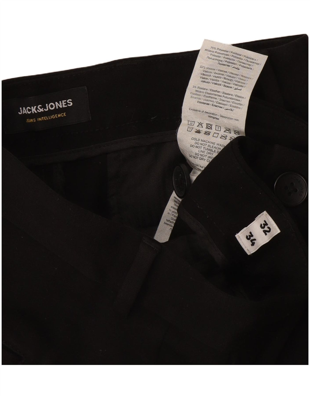 Jack & Jones Dame Marco Slim Chino Bukser W32 L34 Sort Polyester