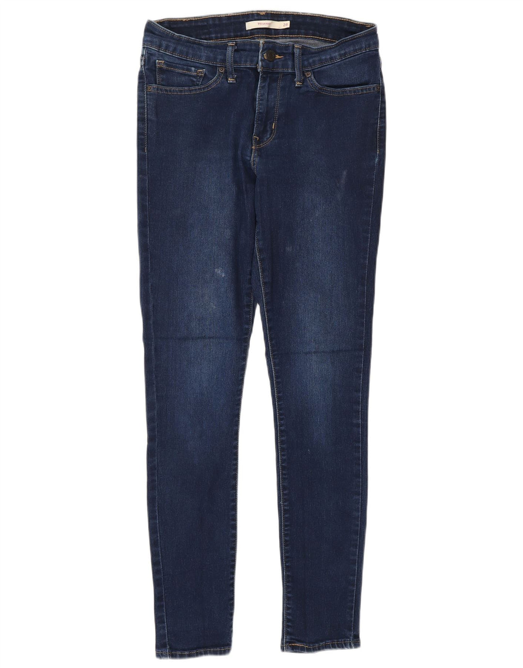 Levi's Dame 711 Skinny Jeans W28 L28 Marineblå Bomuld