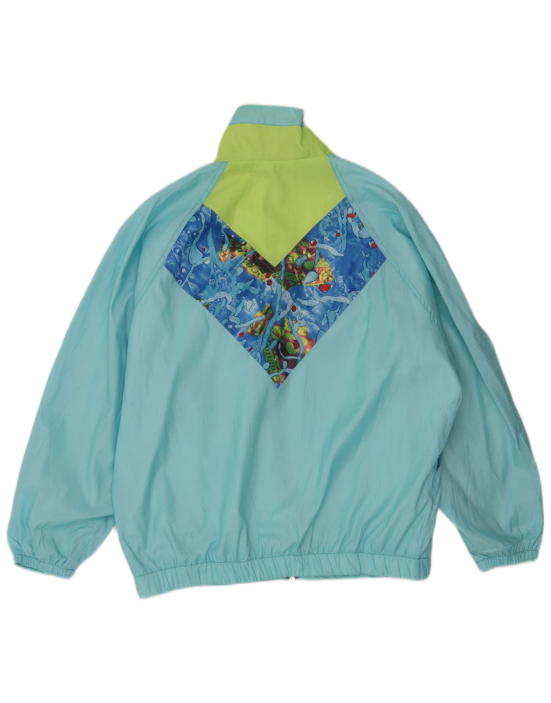 Vintage kvinders abstrakt mønster regnjakke IT 40/42 Medium Blue