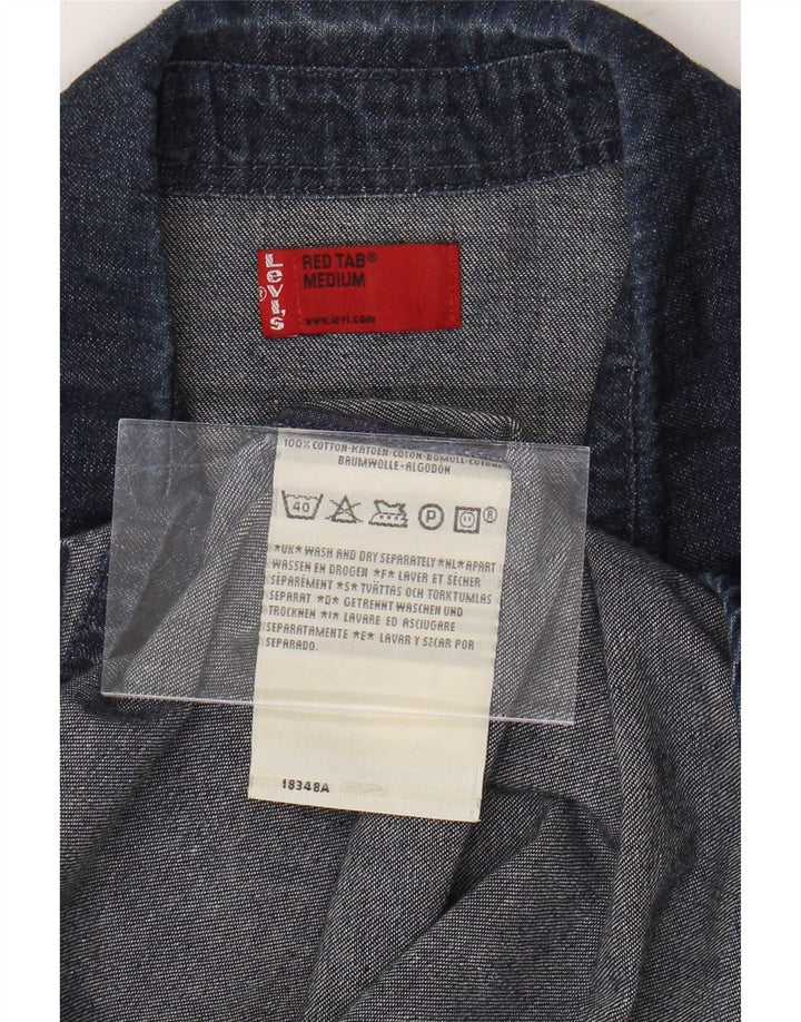Levi's kortærmet denimskjorte til mænd Medium marineblå bomuld