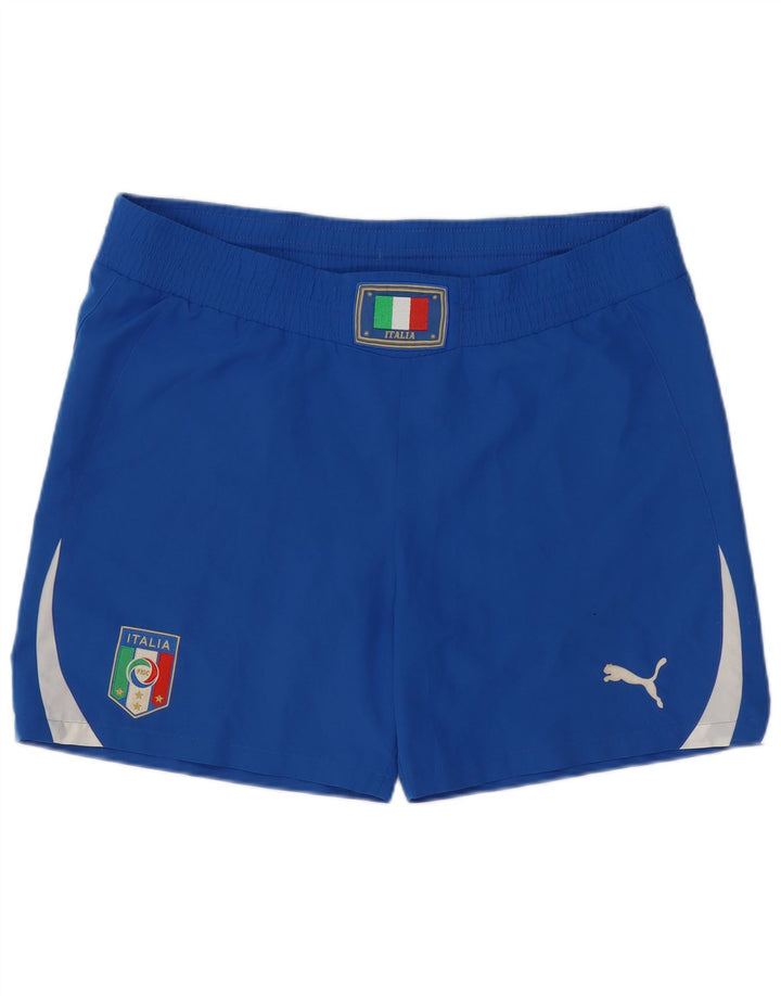 Puma Herre Italia grafiske sportsshorts store blå polyester