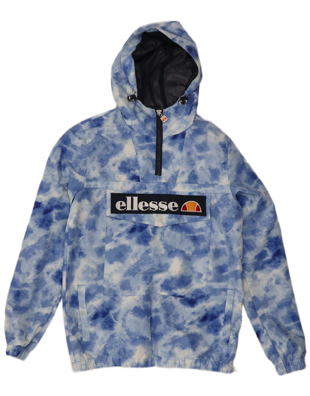 Ellesse Herre Hættetrøje Regnjakke UK 36 Small Blue Tie Dye Polyester