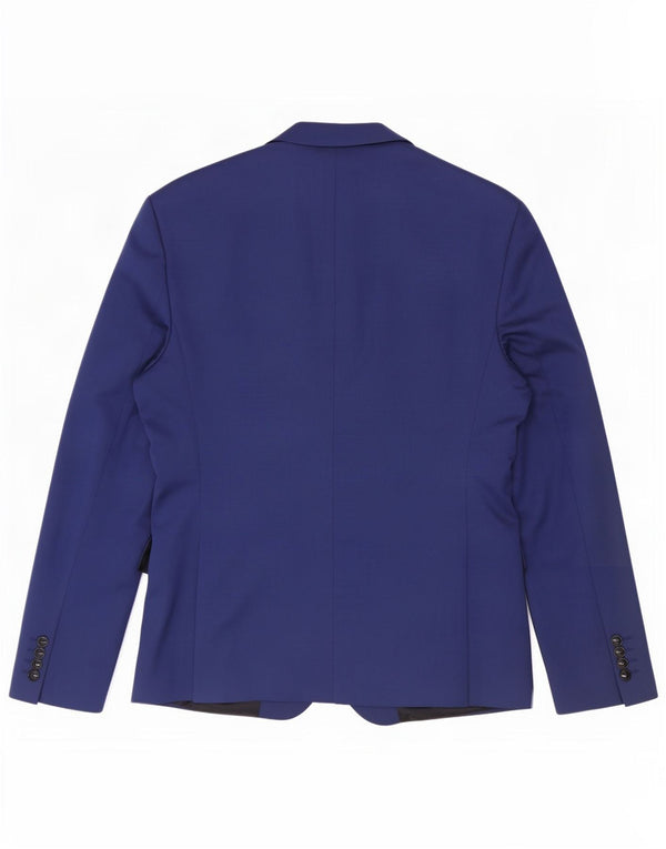 Zara Mens 2 Button Blazer Jacket EU 52 Large Blue
