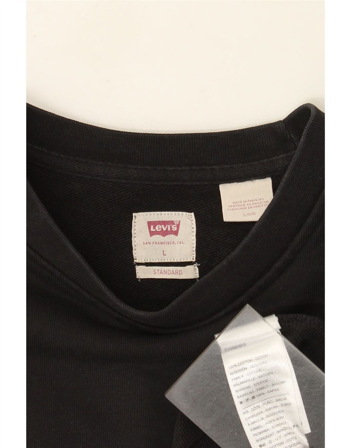 Levi's Herre Standard Sweatshirt Jumper Stor Sort Bomuld