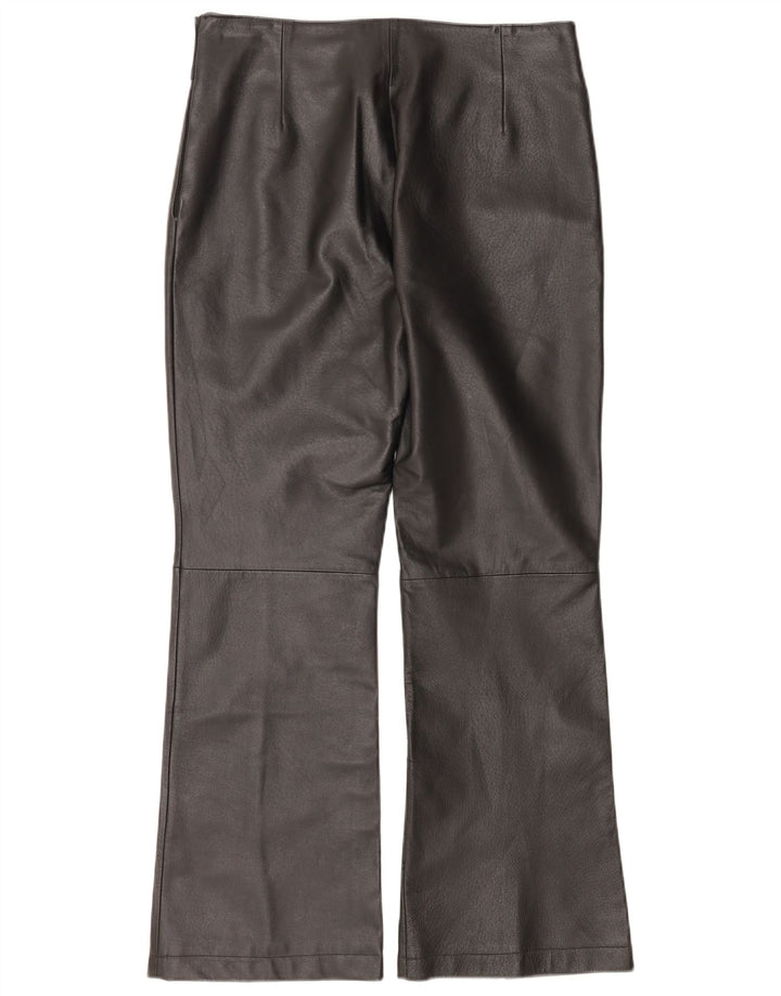 Planet Dame Flare Læderbukser IT 46 Large W32 L30 Sort Læder